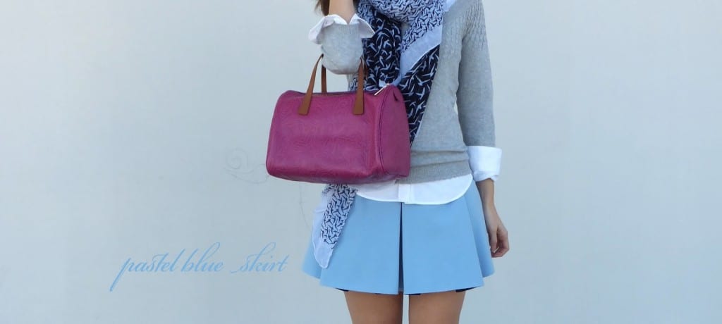Falda azul pastel de Zara | IN FRONT ROW STYLE